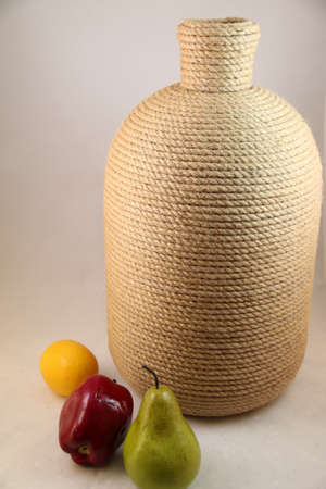 a bottle of fruit on a white backgroundの写真素材