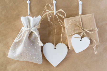 Gifts and heartsの写真素材