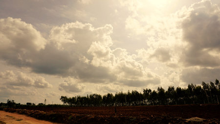 Beautiful sky background with cloud formation. Background landscape imageの写真素材