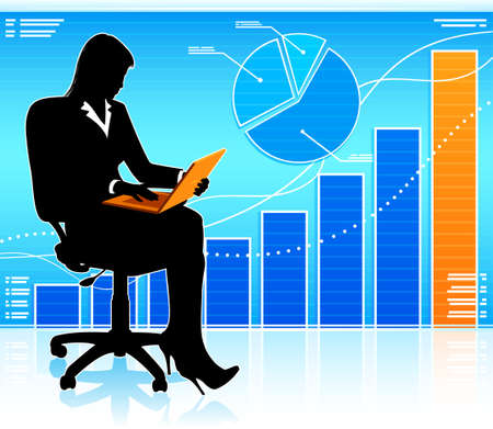 Businesswoman with laptopのイラスト素材