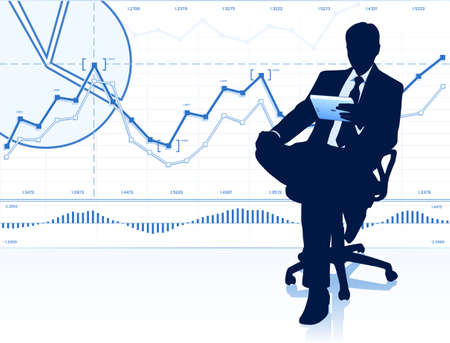 Businessman with tablet computerのイラスト素材