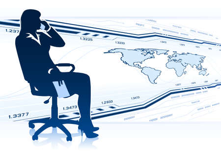 Businesswoman sitting in office chairのイラスト素材