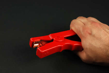 alligator clip for jump starting a carの写真素材