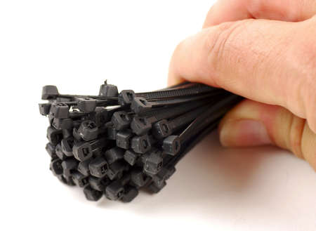 pictures of black cable tiesの写真素材
