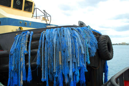 stock pictures of ropes used in ships for protection