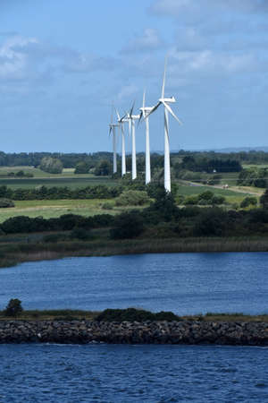 Stock pictures of windmills to produce clean energy