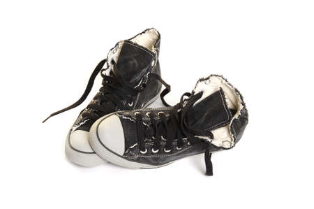 Sneakers over white background