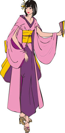 geisha girlのイラスト素材