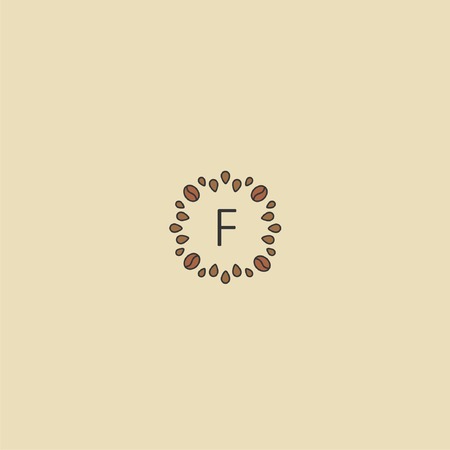 Fresh coffee Logo for drink nature with initial F letterのイラスト素材