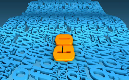 An orange word go flowing in a sea made up of the word flow