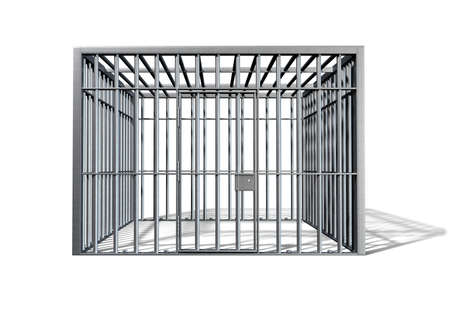 A regular cube shaped holding cell on an isolated background