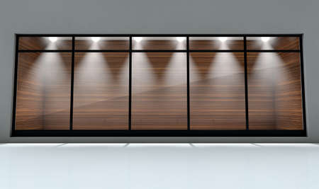 An empty shop front window display in a generic settingの写真素材