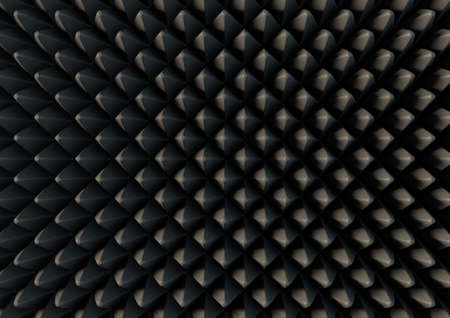 A 3D rendering of a section of grey patterned sound proof foam
