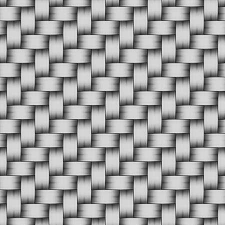 A 3D render of a microscopic view of a simple woven textile on a white background