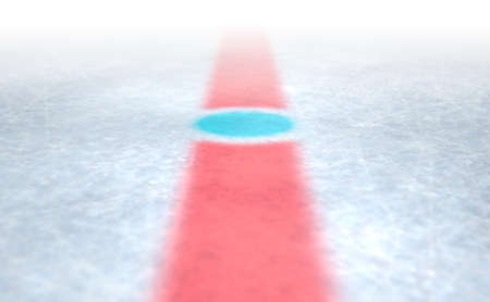 A 3D render of the center mark of an ice hockey rink stadium