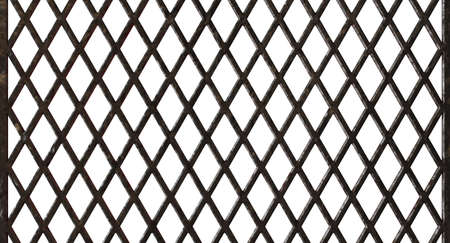 A regular diamond patterend metal barbecue grid on an isolated white studio background - 3D renderの写真素材