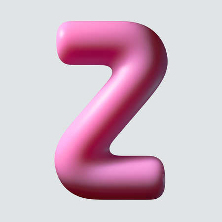 A concept letter Z made of chewing gum material on an isolated background - 3D renderの写真素材