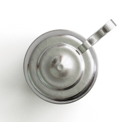 A vintage silver drinking tankard with a lid on an isolated white studio background - 3D renderの写真素材