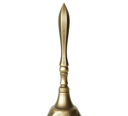 A small ornate antique service bell with a handle on an isolated white background - 3D renderの写真素材