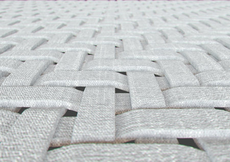 A microscopic view of a simple woven textile - 3D renderの写真素材