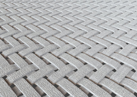 A microscopic view of a simple woven textile - 3D renderの写真素材