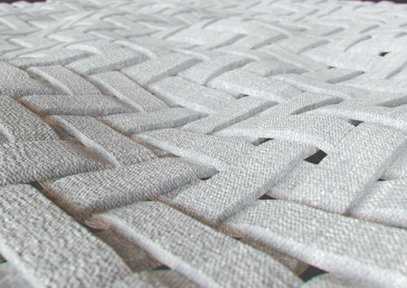 A microscopic view of a simple woven textile - 3D renderの写真素材