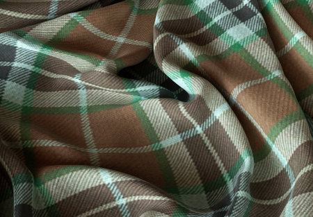 A regular ruffled hunters tartan fabric - 3D renderの写真素材