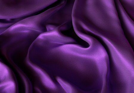 A regular ruffled purple silk  fabric - 3D renderの写真素材