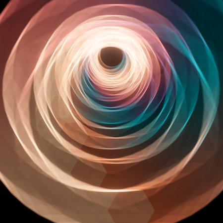 A random circular bokeh blurred lined pattern - 3D render
