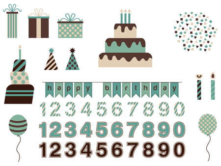 Birthday Vector Setのイラスト素材
