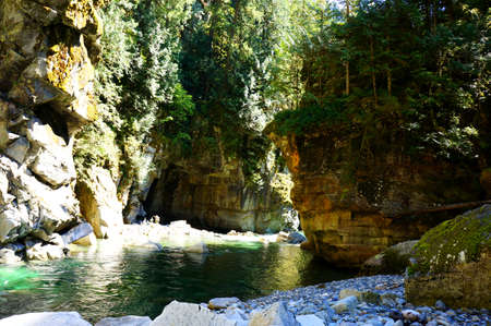River at Othello Tunnels in Hope, BCの写真素材