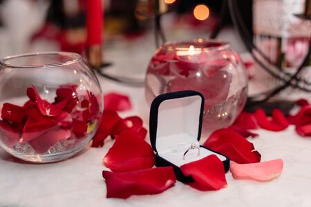 Wedding ring as a valentine's day gift.の写真素材