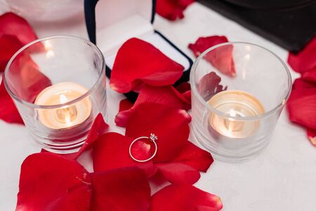 Wedding ring as a valentine's day gift.の写真素材
