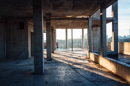 Construction of a high-rise building. Construction site