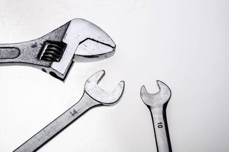 Wrenches on a white backgroundの写真素材