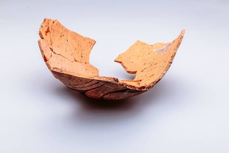 Archaeological excavations. The remains of ancient ancient clay jugs. Tripolieの写真素材