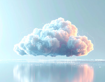 Cloud computing concept with futuristic network connections