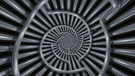 3d illustration of abstract geometric composition,digital artwork for creative graphic designの写真素材