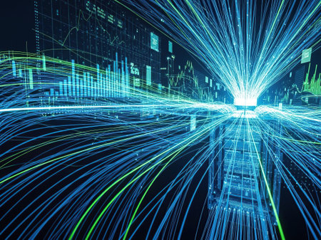 Futuristic technology background with glowing lines. 3d rendering toned image