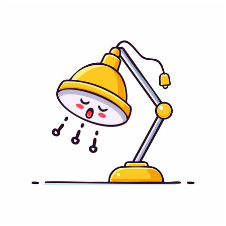 Cute little lamp character. Vector illustration in flat cartoon style.のイラスト素材