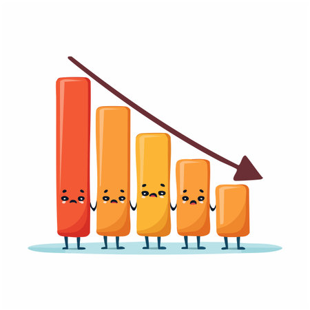 Cute happy orange crayons with growth chart. Vector flat cartoon character illustration icon designのイラスト素材