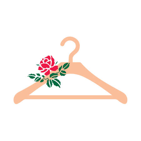 Hanger icon with flowers. copy space.のイラスト素材