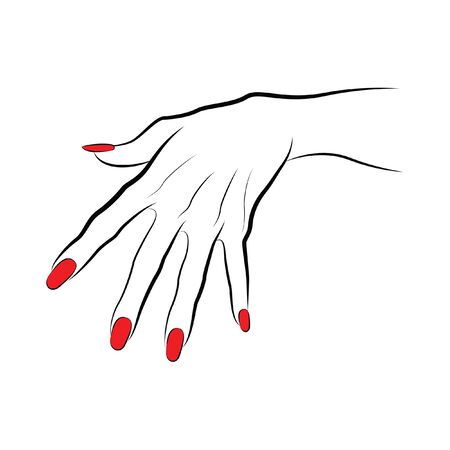 Hand manicure with red nailsのイラスト素材