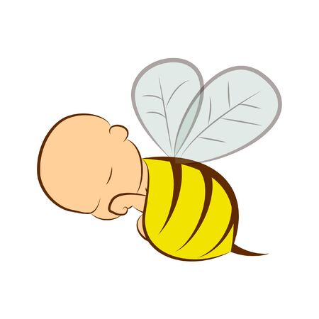 Cartoon cute baby bee Vector illustration.のイラスト素材