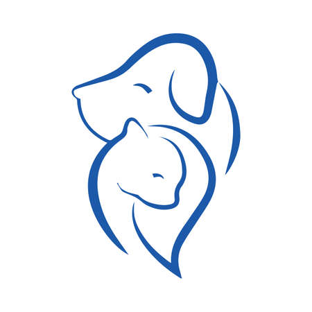 Cat and dog icon Vector of a dog and cat design on white background. Pet shop. Animal Icon.のイラスト素材