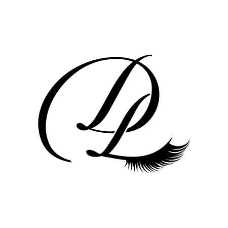 beautiful eyelashes D L logo logo monogram dl ld d lのイラスト素材