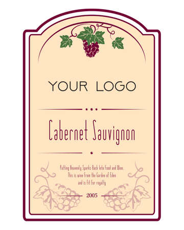 label wine beverage  vintage elegant illustration vector designのイラスト素材