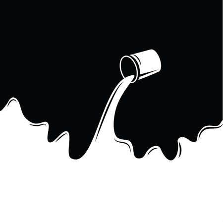 milk bucket vector illustrationのイラスト素材