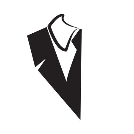 fashion Illustration for man black suit Business suit icon cartoon concept Man's jacket. Tuxedo. Wedding suit with necktie.のイラスト素材