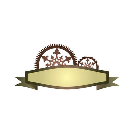 steampunk label design steampunk border frame design use for elegant vector logo graphic steampunk vintage vector label designのイラスト素材